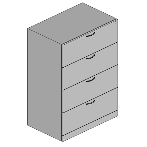 Lateral file, Plinth base, 4 drawers, 24D x 36W x 51 1/4H – Steelcase ...