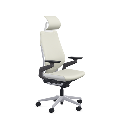 Silla Steelcase Gesture — Blanca con apoyacabeza